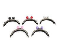 LetCart 8,5 cm demi-cercle gaufré - Fermeture de coussin - Clip pour porte-monnaie, sac à main, bricolage, fournitures de bricolage en blanc, rose, rouge, noir, violet