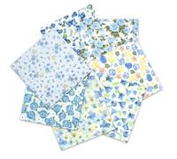 LetCart 8 Pièces Tissu Patchwork en Coton, 50 x 50 cm Tissus Coton Couture, Couture Quilting Scrapbooking Loisir Créatifs DIY Fabric à la Main en Tissu à Coudre (Tons Bleus)