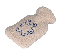 LetCart Bouillotte en peluche 500 ml avec doublure en PVC anti-brûlure avec housse en peluche pour la maison, les voyages, le bureau, ours abricot