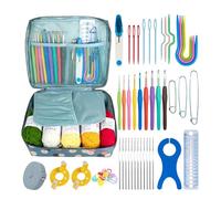 LetCart Kit Crochet Debutant Complet, Cadeau pour Fille, Famille | 59 pcs, Kit de Crochet avec 5 Pelotes de Laine, Crochets 0,6-6,0mm, Sac pour Ranger Accessoires de Crochet Tricot