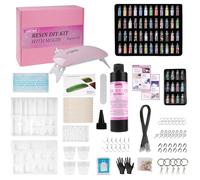 LetCart Kit de bijoux DIY - En résine UV - 200 g - Résine transparente avec lumière et formes - Pour porte-clés - Fait à la main