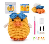 LetCart Kit de crochet pour débutants, avec instructions vidéo, kit de démarrage Amigurumi, pour apprendre au crochet complet avec vidéo pour des figurines d'animaux mignonnes