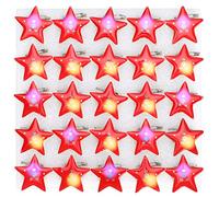LetCart LED Brooch Christmas Pin Badge Shiny Five Pointed Star Shaped Party Favors for Children Gift Holiday Decoration Plastic Color As Shown 25Pcs