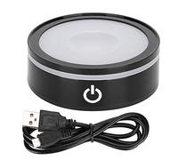 LetCart LED Crystal Base Touch Control Multicolor Lighting Display Stand with 3D Inner Carving Base for Crystal Art Glass Acrylic Statues Jewelry Decor 7.9 x 2.8cm