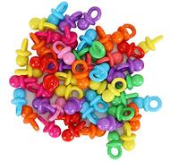 LetCart Lot de 100 tétines colorées en acrylique - Mini décoration de fête de baptême - Jouets colorés apaisants