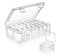 LetCart Lot De 30 Petit Organisateur De Perles, 5,5 X 5,5 X 2 Cm BoîTes De Rangement En Plastique Transparent Avec Couvercle Pour Pilules, Bijoux, Articles De Bricolage Et Petites PièCes
