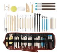 LetCart Lot de 40 outils de modélisation - Kit de poterie - En céramique - Pour débutants, sculpture et décoration de gâteau