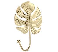 LetCart Metal Hook Creative Mini Hanger Golden Leaf Shaped Functional Stylish Convenient for Closet Door Bathroom Wall Iron Satin Gold Color Durable Organizer Christmas Gifts (Golden D)