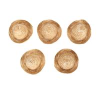 LetCart Mini Sombrero Strohhüte 5 Stück Retro Stil Mehrzweck Dekoration Party DIY Zubehör aus Weizenstroh 37cm Durchmesser Christmas Gifts