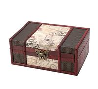 LetCart Organisateur de bijoux vintage en bois, boîte de rangement pour livres et bijoux, boîte décorative pour la maison, 20 x 15 x 10 cm, motif Ele