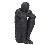 LetCart Resin Abstract Thinker Figurines Statue Delicate Exquisite Home Office Decoration Gift Handcrafted Sculpture for Living Room Desk Shelf 11.8 x 6.4 x 4.4cm (Black)