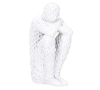 LetCart Resin Abstract Thinker Figurines Statue Delicate Exquisite Home Office Decoration Gift Handcrafted Sculpture for Living Room Desk Shelf 11.8 x 6.4 x 4.4cm (White)