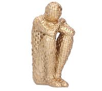 LetCart Resin Abstract Thinker Figurines Statue Delicate Exquisite Home Office Decoration Gift Handcrafted Sculpture for Living Room Desk Shelf 11.8 x 6.4 x 4.4cm (Gold)