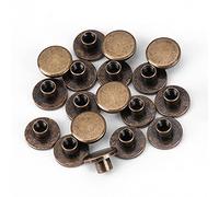 LetCart Rivets en Cuir - 20pcs Vis à Tête Plate en Cuivre Et Laiton écrous Clous Rivets Vis Chicago Rivets Ceinture Capuchon en Cuir pour Ceintures Sacs Chaussures en Cuir(6.5mm)