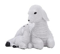 LetCart Sheep Figurines Rustic Style Distressed Look Resin Material Decorative White Lamb Ornament for Farm Themed Crafts Country Home Decor Garden Statue