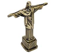 LetCart Statue du Christ - Vintage Catholique Métal Brésil Christ Statue Modèle Tourisme Souvenirs Monuments Célèbres du Monde Rédempteur Décor De Bureau