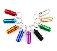 LetCart Support de récipient de Pilule, 9pcs étanche Mini Organisateur de boîtier de boîte à pilules en Aluminium avec Porte-clés Porte-médicaments en Plein air