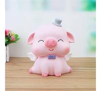 LetCart Tirelire en forme de cochon mignon de dessin animé, petite décoration portable pour petites filles, enfants, 1089-5, cochon plissé moyen.