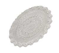 LetCart Turkish Tea Coffee Serving Tray Vintage Style Embossed Pattern Round Metal Coffee Plate for Bar Outdoor Dresser Dessert Jewelry Storage (Silver)