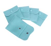LetCart Velvet Snap Button Bag Jewelry Storage Pouch Soft Durable Velvet Gift Pack Organizer for Rings Necklaces Accessories Blue 10x10cm 5Pcs Christmas Gifts