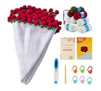 LetCartMaker Couverture en crochet pour bouquet de fleurs faite à la main - Couverture romantique en tricot pour anniversaire, fête des mères, Saint-Valentin