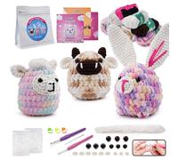 LetCartMaker Kit de crochet pour débutant, kit de démarrage au crochet avec tutoriels vidéo étape par étape étape par étape, cadeau d'anniversaire pour enfants et adultes, lama MooMoo Floppy