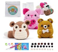 LetCartMaker Kit de crochet pour débutant, kit de démarrage au crochet étape par étapes, cadeau d'anniversaire pour enfants et adultes, chiot Kiki Scurry