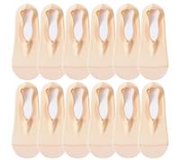 letcdfer Lot de 6 paires de chaussettes en nylon antidérapantes invisibles pour femme - Doublure basse invisible - En soie glacée - Pour mocassins, baskets, chaussures bateau