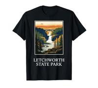 Letchworth State Park New York Vintage Cascade Art Voyage Art T-Shirt