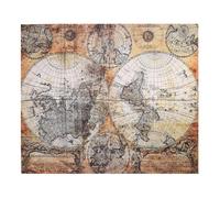 L'été coloré imprimé carte serviette de plage portable tapisserie jeter couverture châle tapis tapis doux durable multifonctionnel léger portable (Map-4)