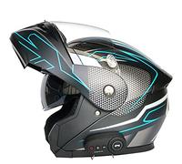 Letetexi Bluetooth Slot Casques Moto Modulable Adulte,Casque Intégral Flip-Up ECE Homologué, Casque Moto Scooter Racing pour Homme Femme Casque Moto Intégral 57~64cm