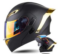 Letetexi Casque Moto Modulable Double Visière Scooter Chopper ECE Homologué Casque Moto Homme et Femme Casques Intégraux Flip-Up Anti-Collision Casque Integral Modulable pour Locomotive