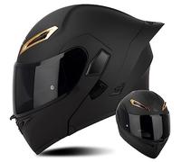 Letetexi Casque Moto Modulable Double Visière Scooter Chopper ECE Homologué Casque Moto Homme et Femme Casques Intégraux Flip-Up Anti-Collision Casque Integral Modulable pour Locomotive
