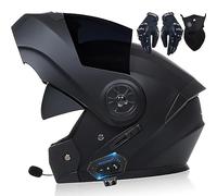 Letetexi Casque Moto Modulable Homologué ECE Homme Et Femme Bluetooth Flip Up Casque Moto avec Double Visière pour Anti-Collision Casque Scooter Casque Integral Modulable pour Locomotive