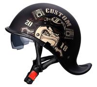 Letetexi Rétro Casque à Face Ouverte Demi-Jet Casque Scooter avec Visière Open Face Classic Casque Moto Jet Vintage ECE Homologué Casque Bol Moto Bols pour Homme et Femme Cruiser Chopper