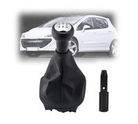 Letgoing Pommeau de levier de vitesse manuel de voiture avec housse anti-poussière 5 vitesses en plastique durable et cuir synthétique pour Peu-geot 307 308 306 406 106 107 205 206 207 C1 C2 C4