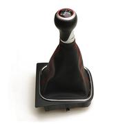 Letgoing Pommeau de levier de vitesse manuel de voiture avec soufflet 5/6 vitesses, coutures en plastique durable et simili cuir pour Je-tta 5/6 Golf 5 Golf 6 MK5/MK6 2005-2014 5K0711113