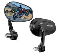 Letgoing Rétroviseur moto orientable à 360° Rétroviseur moto certifié E24 22 mm Handlebar End Rétroviseur Pour motos, scooters, cruisers