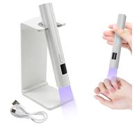 Lethra Lampe UV Ongles Gel, Mini Lampe UV LED Rechargeable 3W avec Support et Écran LED, Séchoir à Ongles à Séchage Rapide pour Vernis Semi-Permanent et Gel UV, Blanc