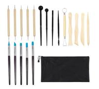 Lethra Lot de 20 Outils Poterie, Outils Argile Autodurcissante, Outil Sculpture Modelage Argile, Kit Poterie pour Céramique, Sculpture, Artiste DIY, Art de Gaufrage, Menuiserie, avec Sac Rangement