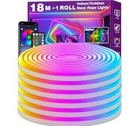 LETIANPAI Guirlande lumineuse LED néon flexible de 18 m - Contrôle par application/à distance - Multiples modes IP65 - Éclairage néon RVB pour extérieur - Étanche - Synchronisation de la musique