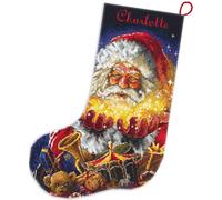 Letistitch Kit de broderie au point de croix Motif chaussette de Noël miracle de Noël