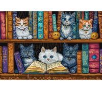 Letistitch kit de broderie au point de croix "Bibliothèque", motif à compter, 32x22cm