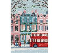 Letistitch kit de broderie au point de croix "Chute de neige à Londres", motif à compter, 19x27cm