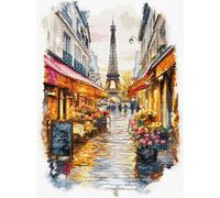 Letistitch kit de broderie au point de croix "Paris", motif à compter, 23x31cm