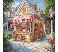 Letistitch kit de broderie au point de croix "Pâtisserie", motif à compter, 24x24cm