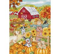 Letistitch kit de point de croix compté "Autums Farm", 27x35cm, DIY