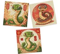 Letistitch kit de point de croix compté "Serpents, set de 3 pcs. ", 15,6x15,6cm
