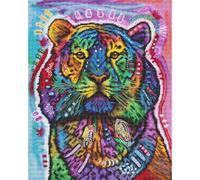 Letistitch Kit point de croix compté Motif tigre curieux 32 x 25 cm