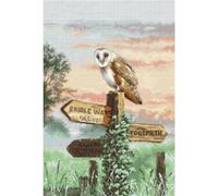 Letistitch point de croix set "Chouette effraie", motif à compter, 45x30cm